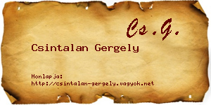 Csintalan Gergely névjegykártya